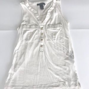 White House Black Market White Sleeveless Shirt